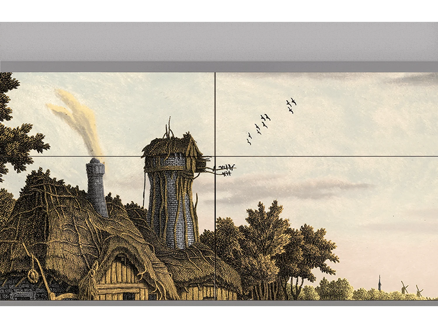 Kredens - 115x85x48 cm - BS4 - Mill along a River, Szary