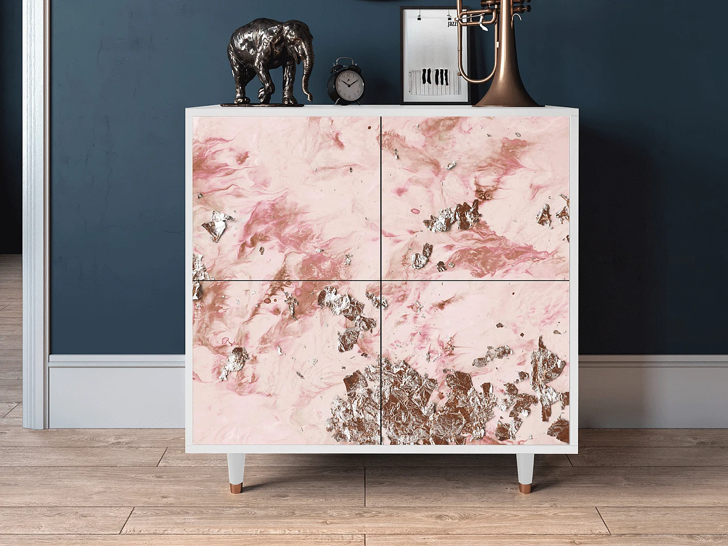 Kredens - 94x96x48 cm - BS3 - Cotton Candy, Biały