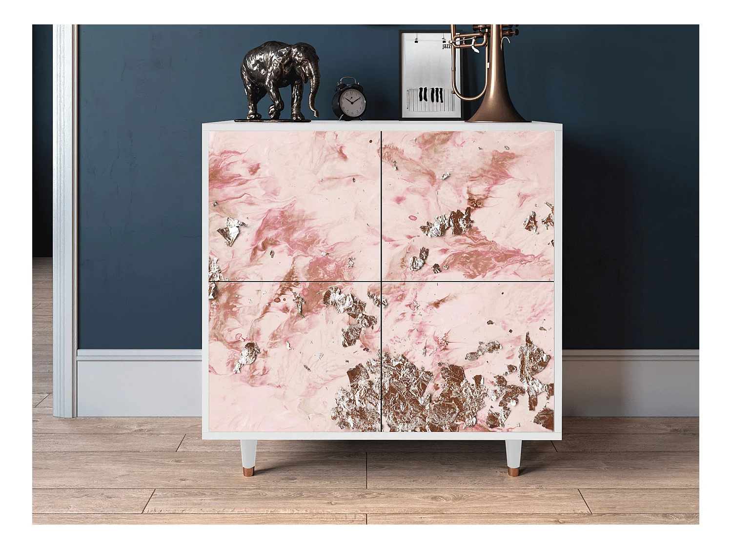 Kredens - 94x96x48 cm - BS3 - Cotton Candy, Biały