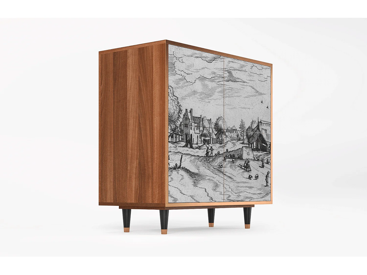 Aparador - 94x96x48 cm - BS3 - Country Village, Nogal