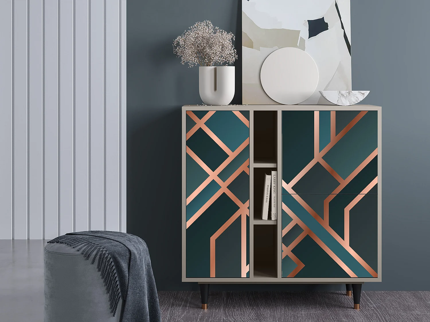 Kredens - 94х96х41 cm - BS5 - Bronze Crossroad, Piaskowy