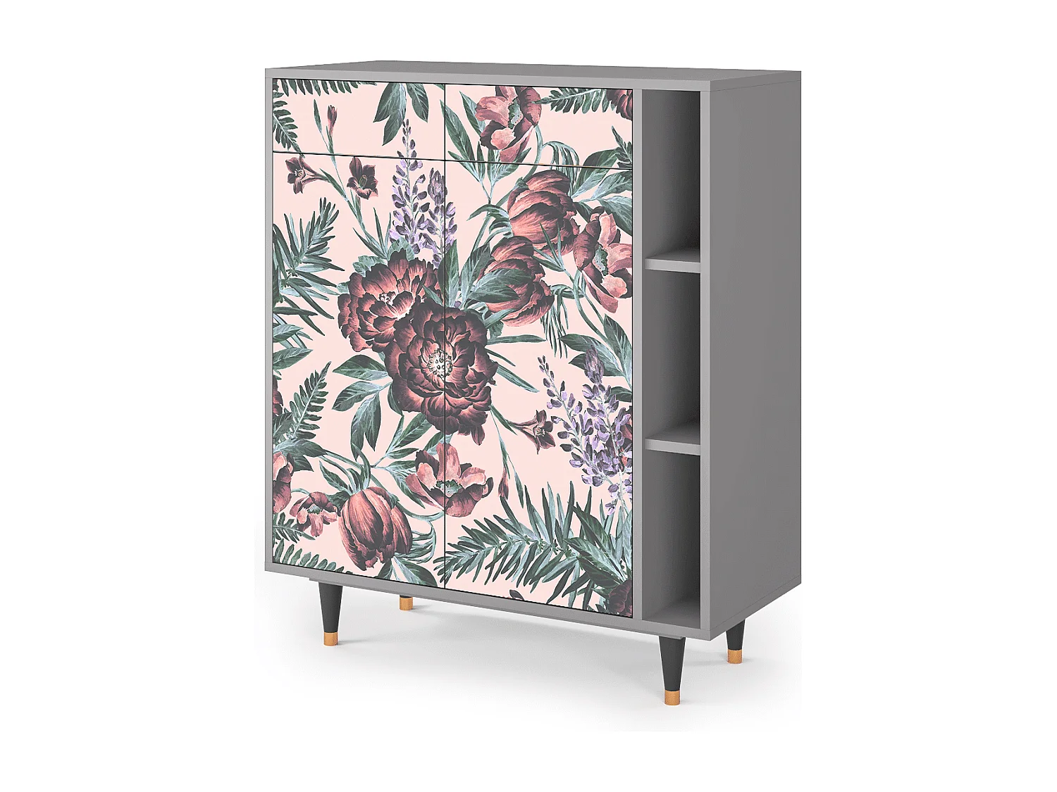 Buffet - 96х110х41 cm - BS6 - Peach Peonies, Gris