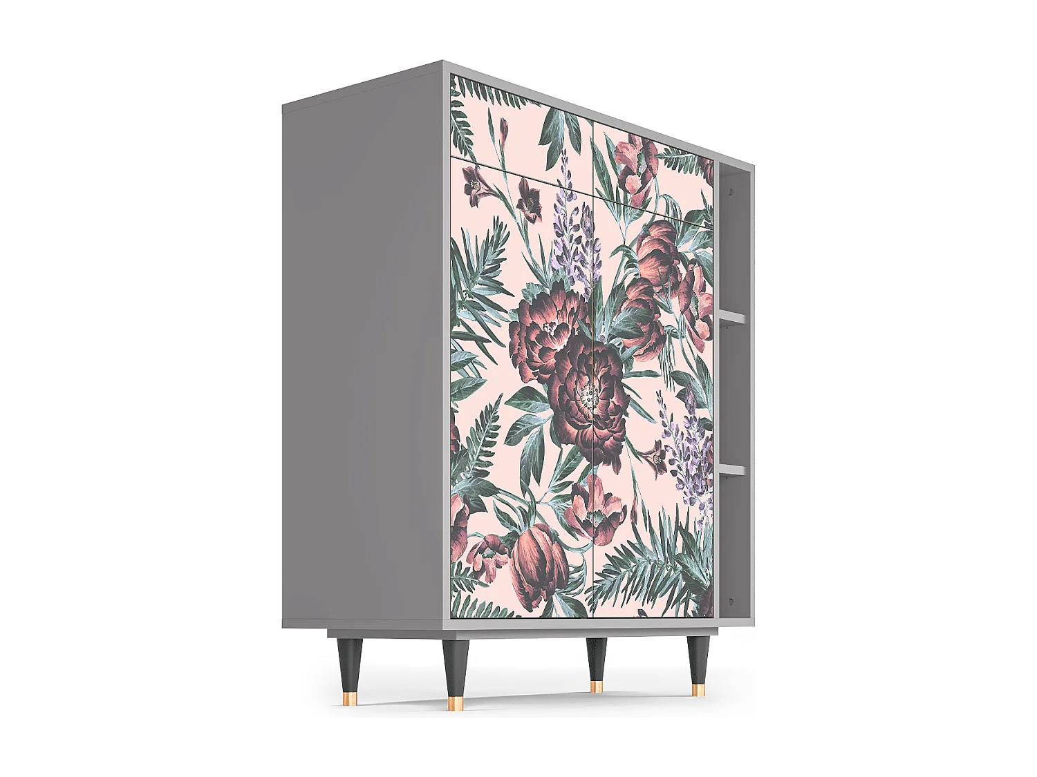 Buffet - 96х110х41 cm - BS6 - Peach Peonies, Gris