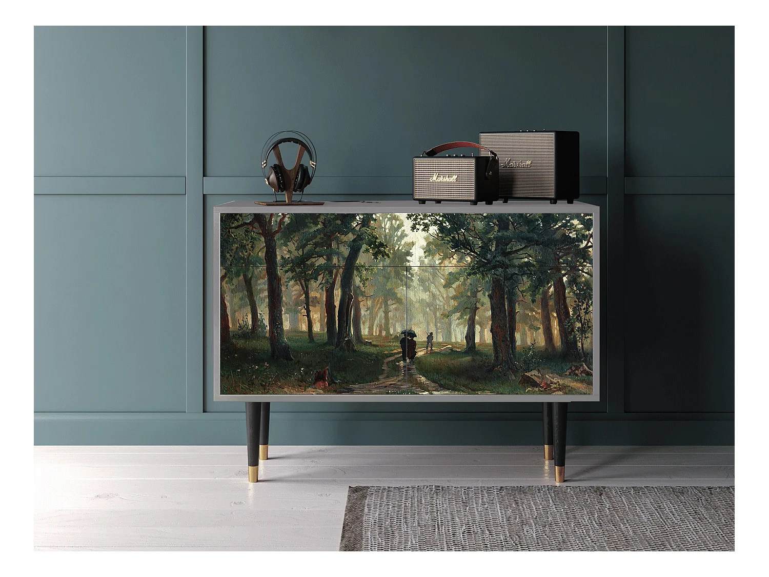 Buffet - 115x85x48 cm - BS4 -  Rain in the Oak Forest, Gris