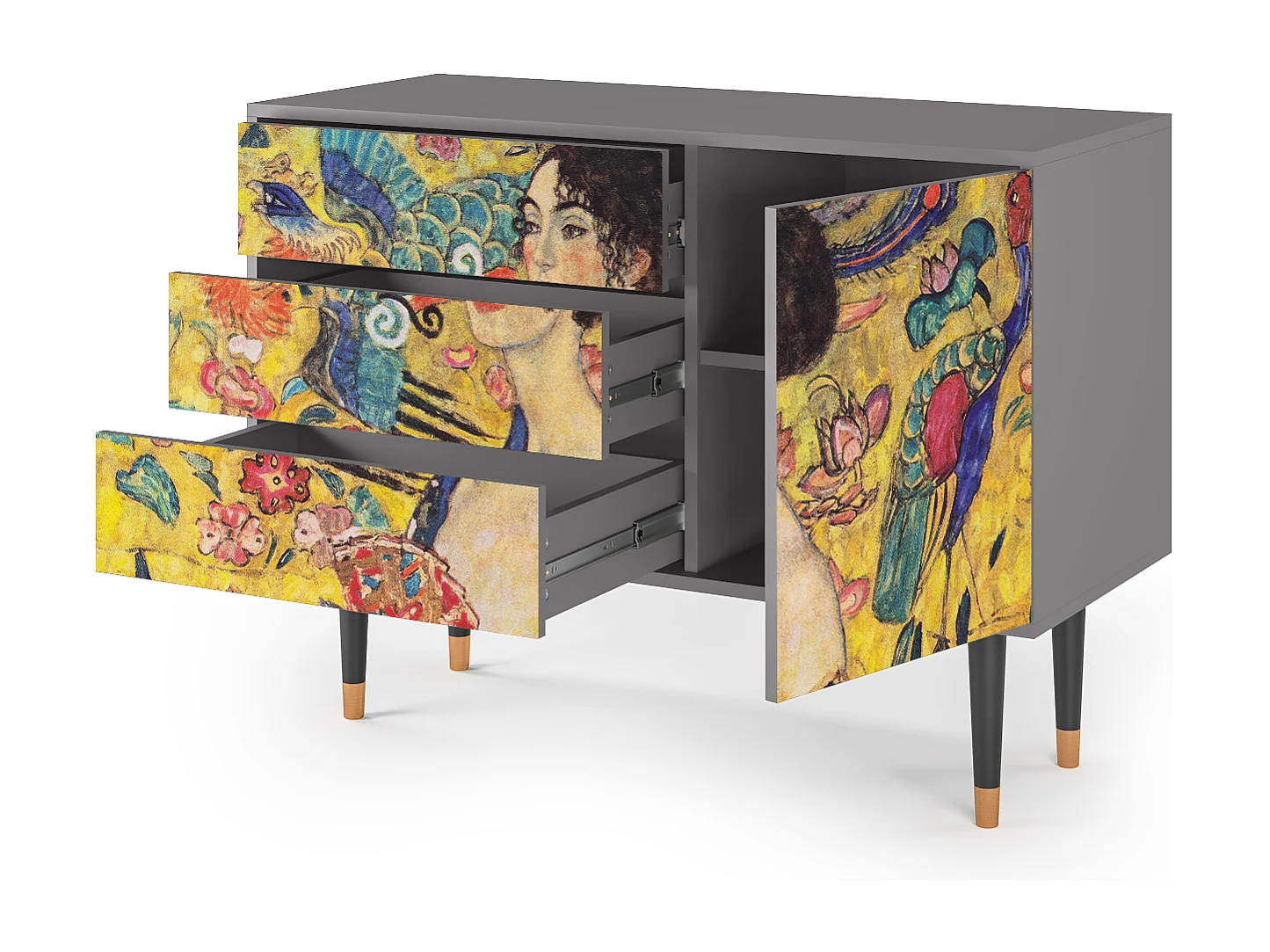 Aparador - 115х84х41 cm - S3 - The Kiss by Klimt , Gris