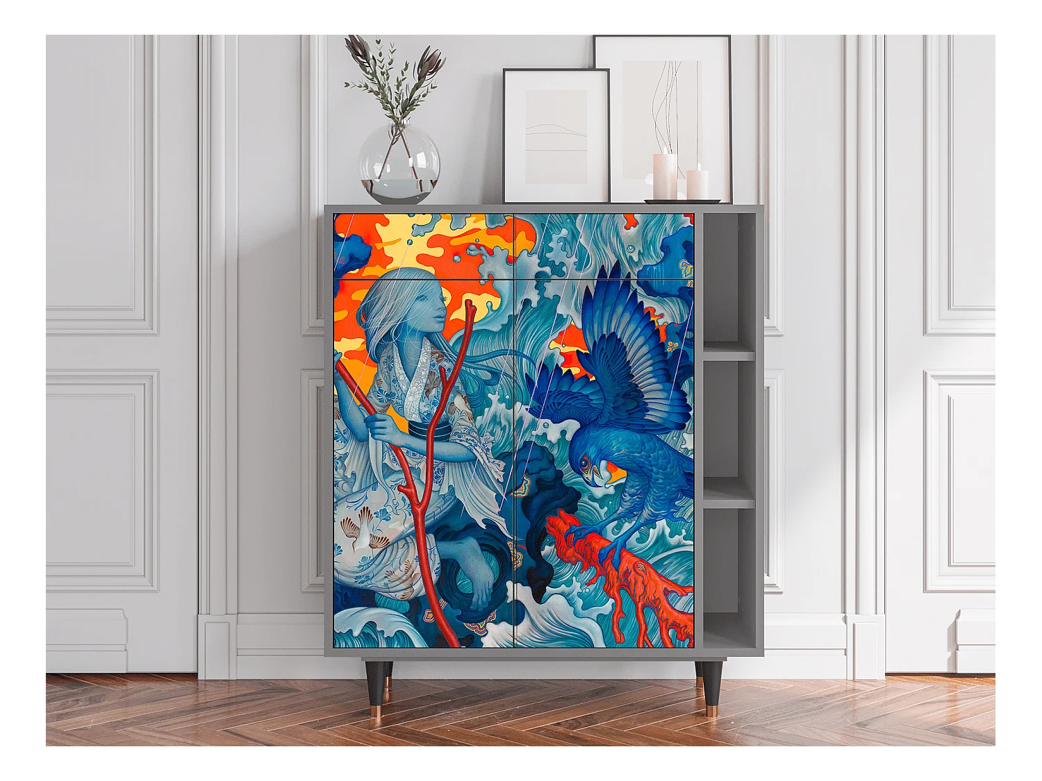 Buffet - 96х110х41 cm - BS6 - The Girl - James Jean, Gris