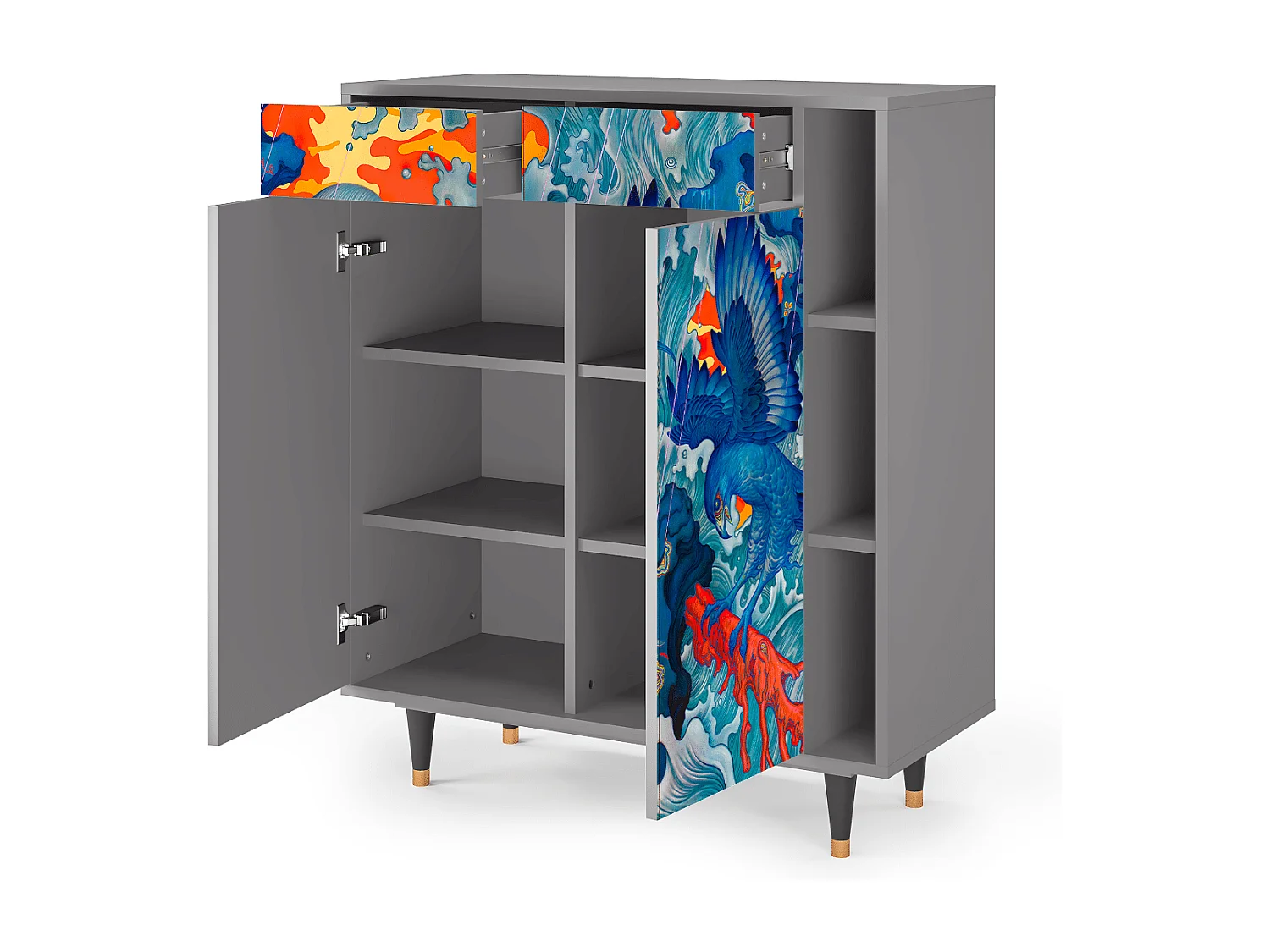 Credenza - 96х110х41 cm - BS6 - The Girl - James Jean, Grigio