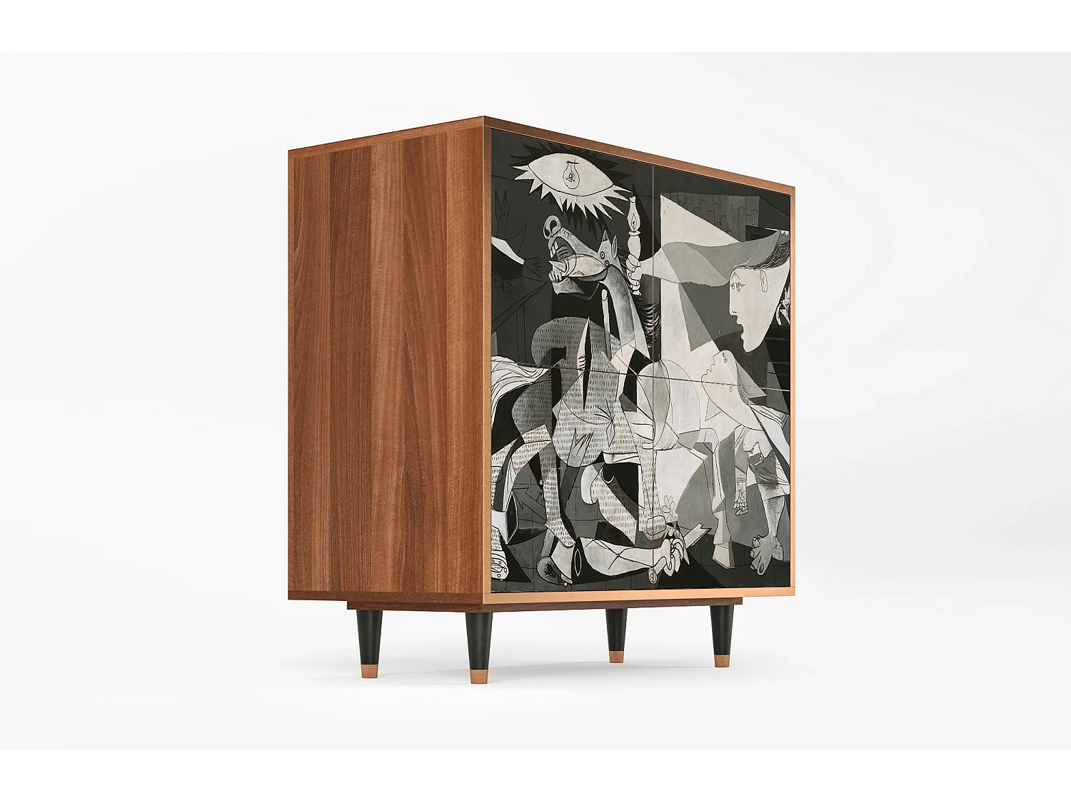 Credenza - 94x96x48 cm - BS3 - Guernica by Picasso, Noce