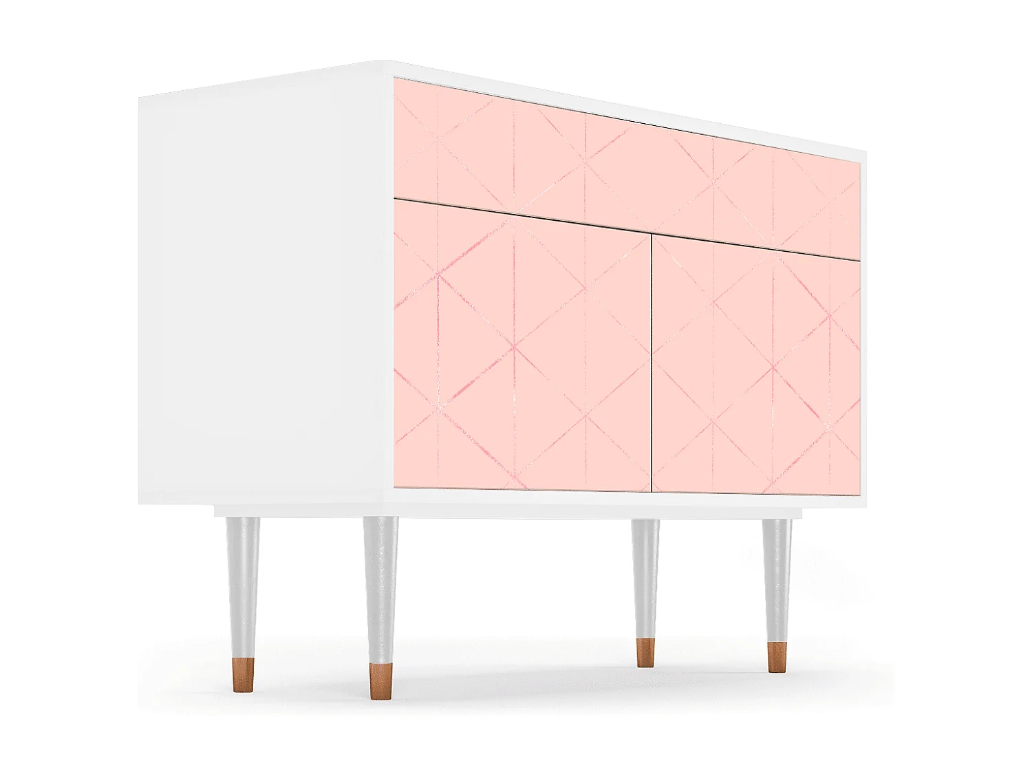 Buffet - 115x85x48 cm - BS4 - Rose Quartz, Blanc
