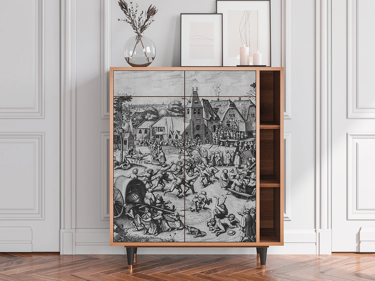 Kredens - 96х110х41 cm - BS6 - The Festival of Saint, Orzech