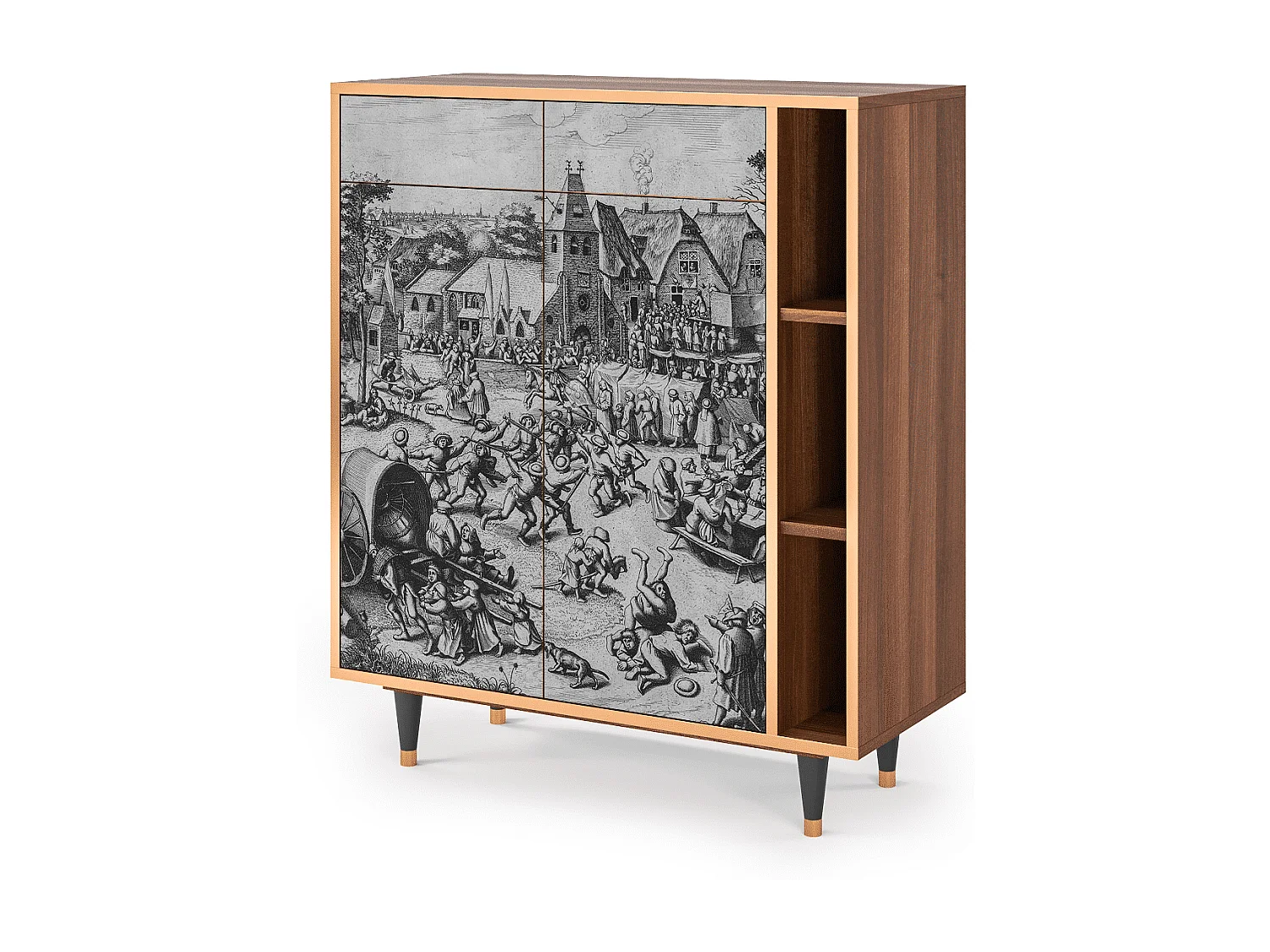 Kredens - 96х110х41 cm - BS6 - The Festival of Saint, Orzech