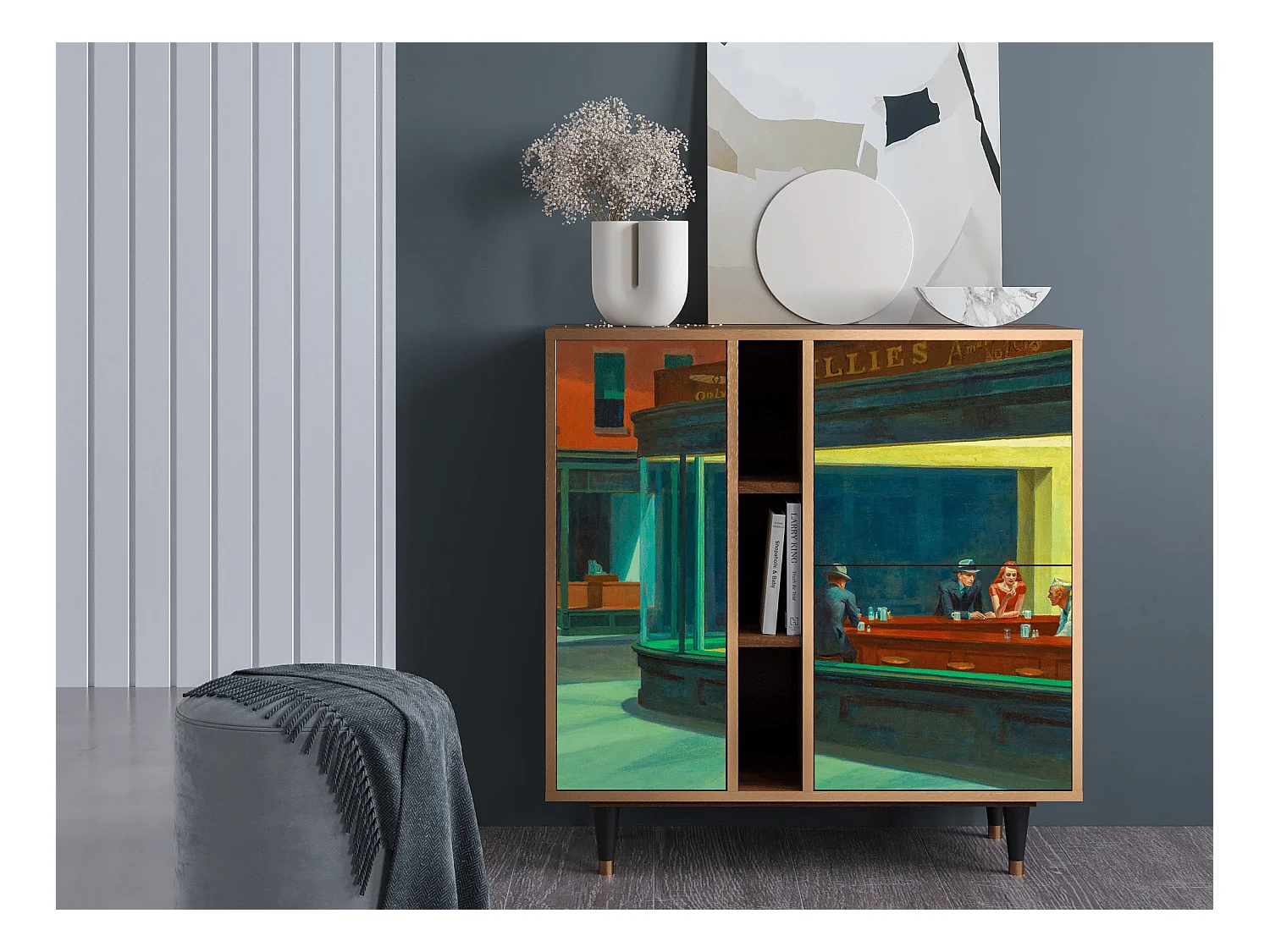 Buffet - 94х96х41 cm - BS5 - Nighthawks by Hopper, Noyer