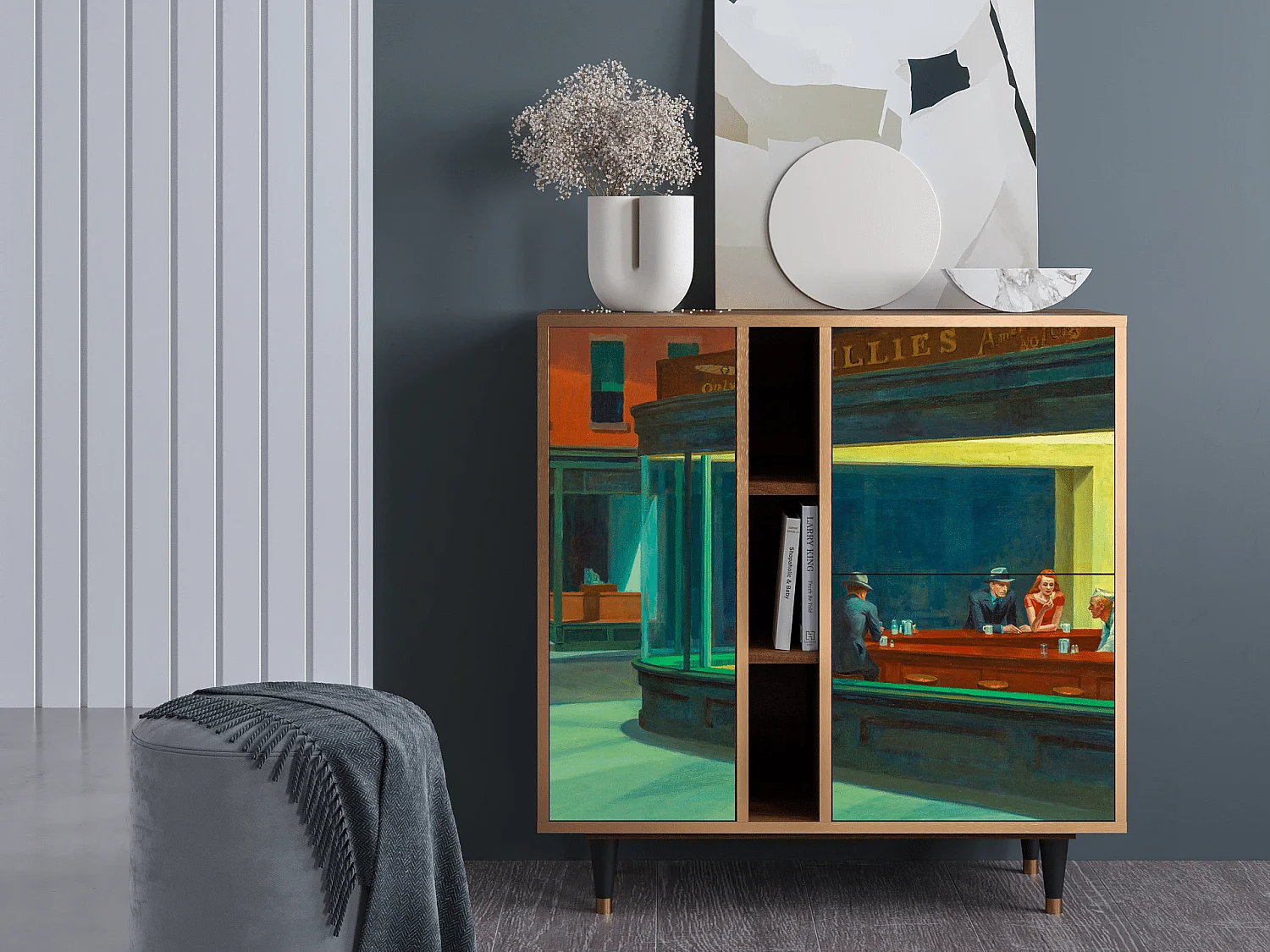 Credenza - 94х96х41 cm - BS5 - Nighthawks by Hopper, Noce