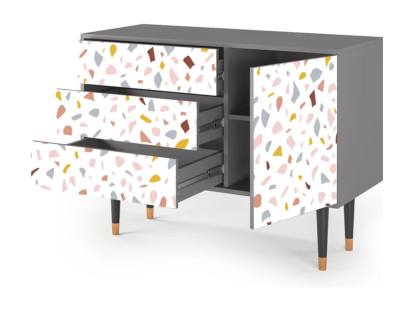 Kredens - 115х84х41 cm - S3 - Marmelade Cheese, Szary