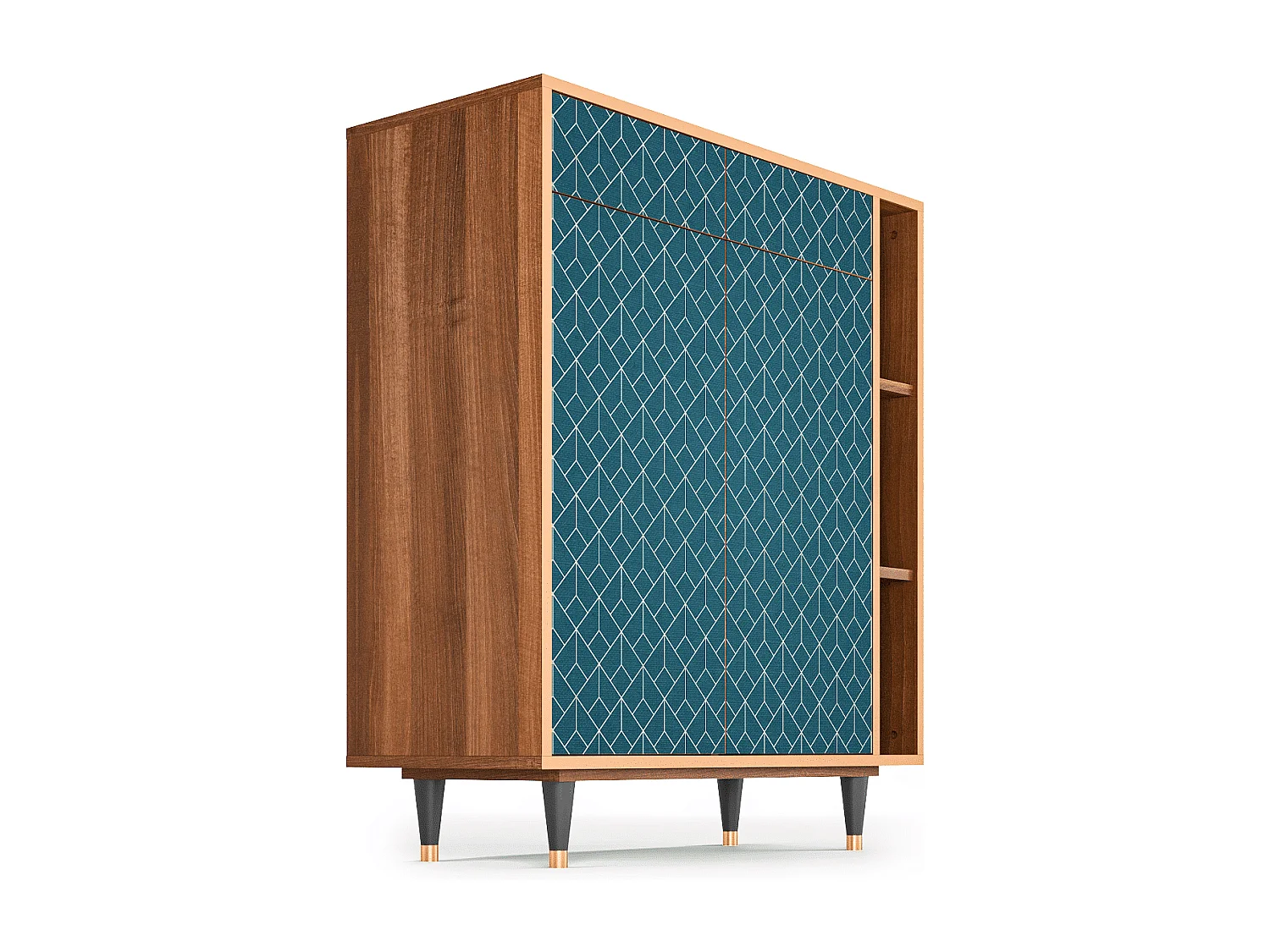 Credenza - 96х110х41 cm - BS6 - Turquoise Geometry, Noce