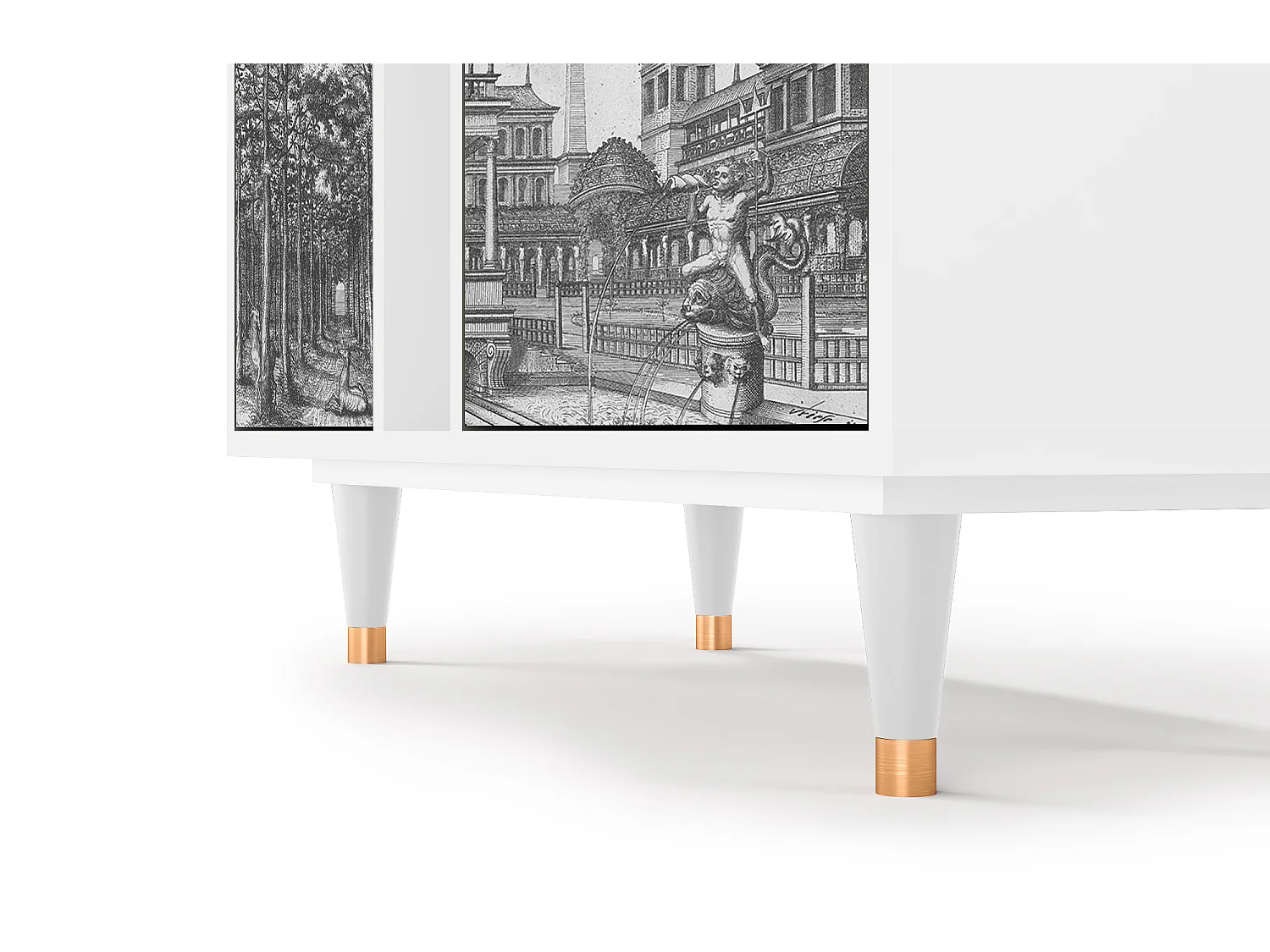 Buffet - 94х96х41 cm - BS5 - View of the Piazza, Blanc