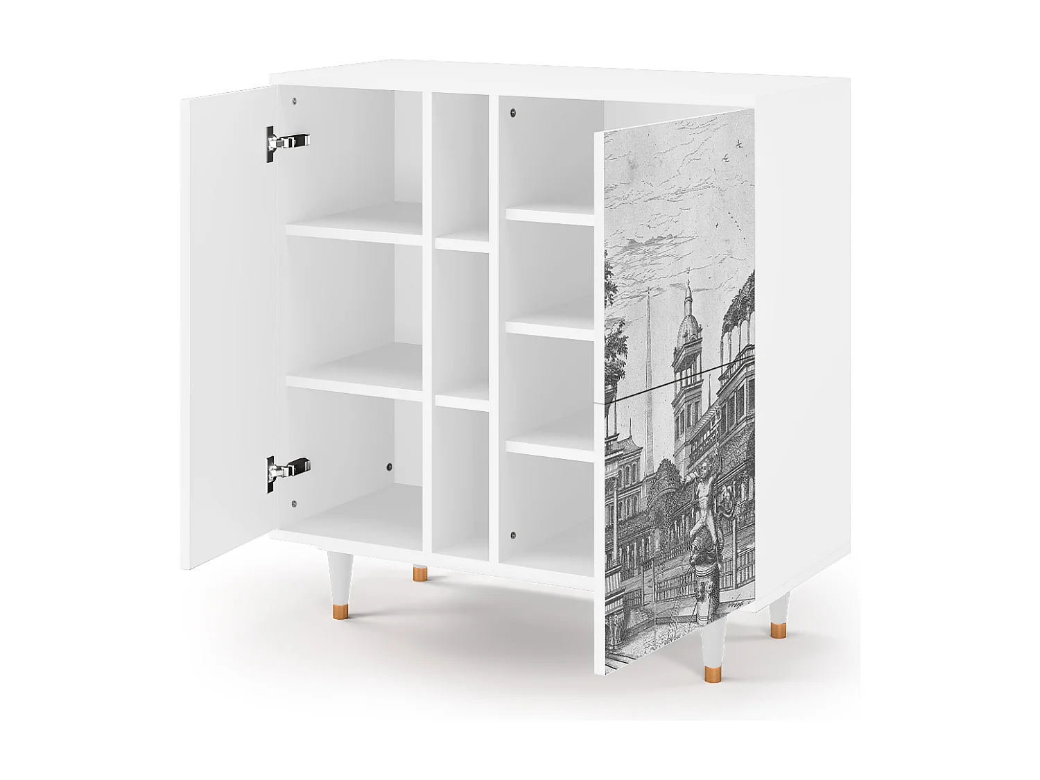 Buffet - 94х96х41 cm - BS5 - View of the Piazza, Blanc