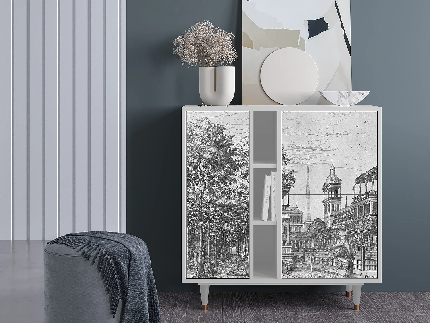 Aparador - 94х96х41 cm - BS5 - View of the Piazza, Branco