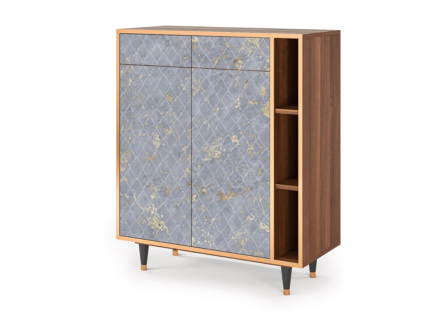 Kredens - 96х110х41 cm - BS6 - Golden Smoke, Orzech