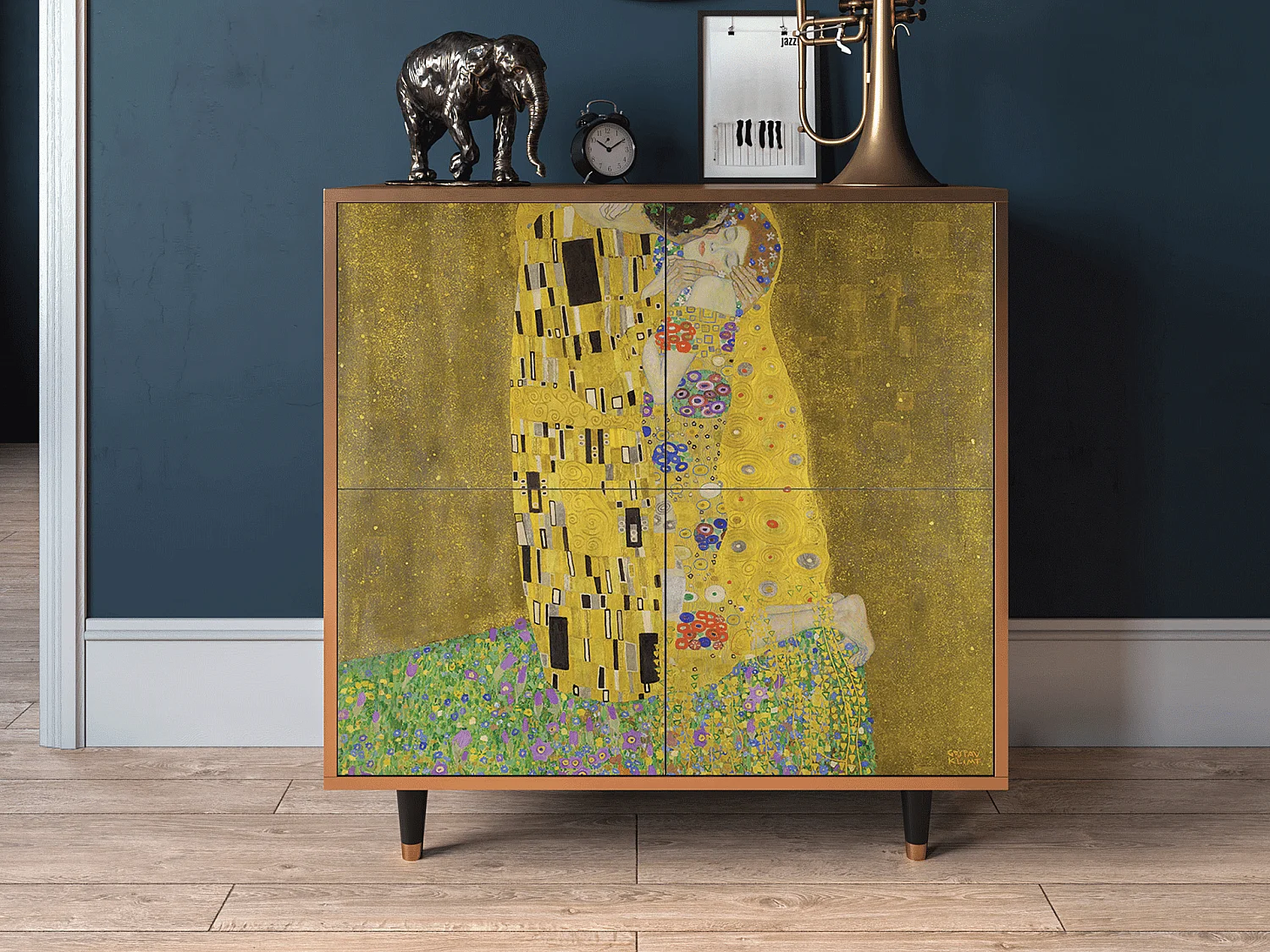 Sideboard - 94x96x48 cm - BS3 - The Kiss by Klimt , Walnuss
