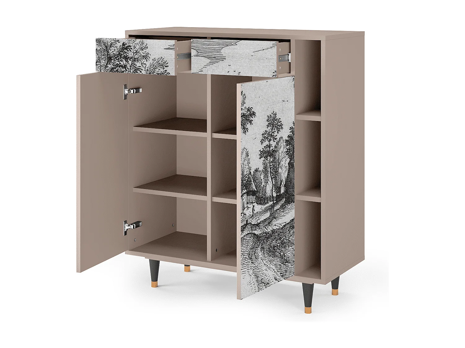 Kredens - 96х110х41 cm - BS6 - Village Road, Latte