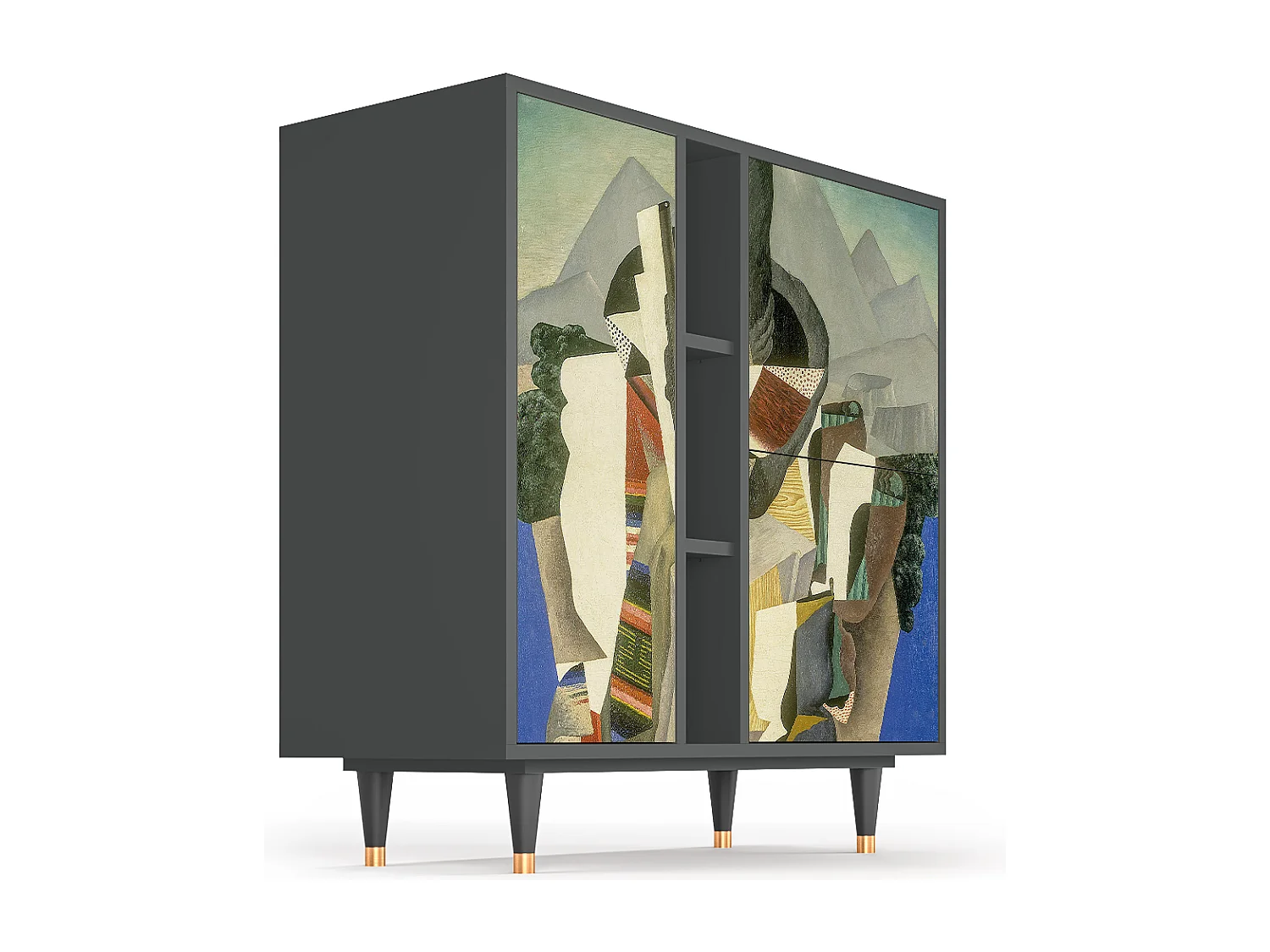 Kredens - 94х96х41 cm - BS5 - The Cubist Paintings , Antracyt