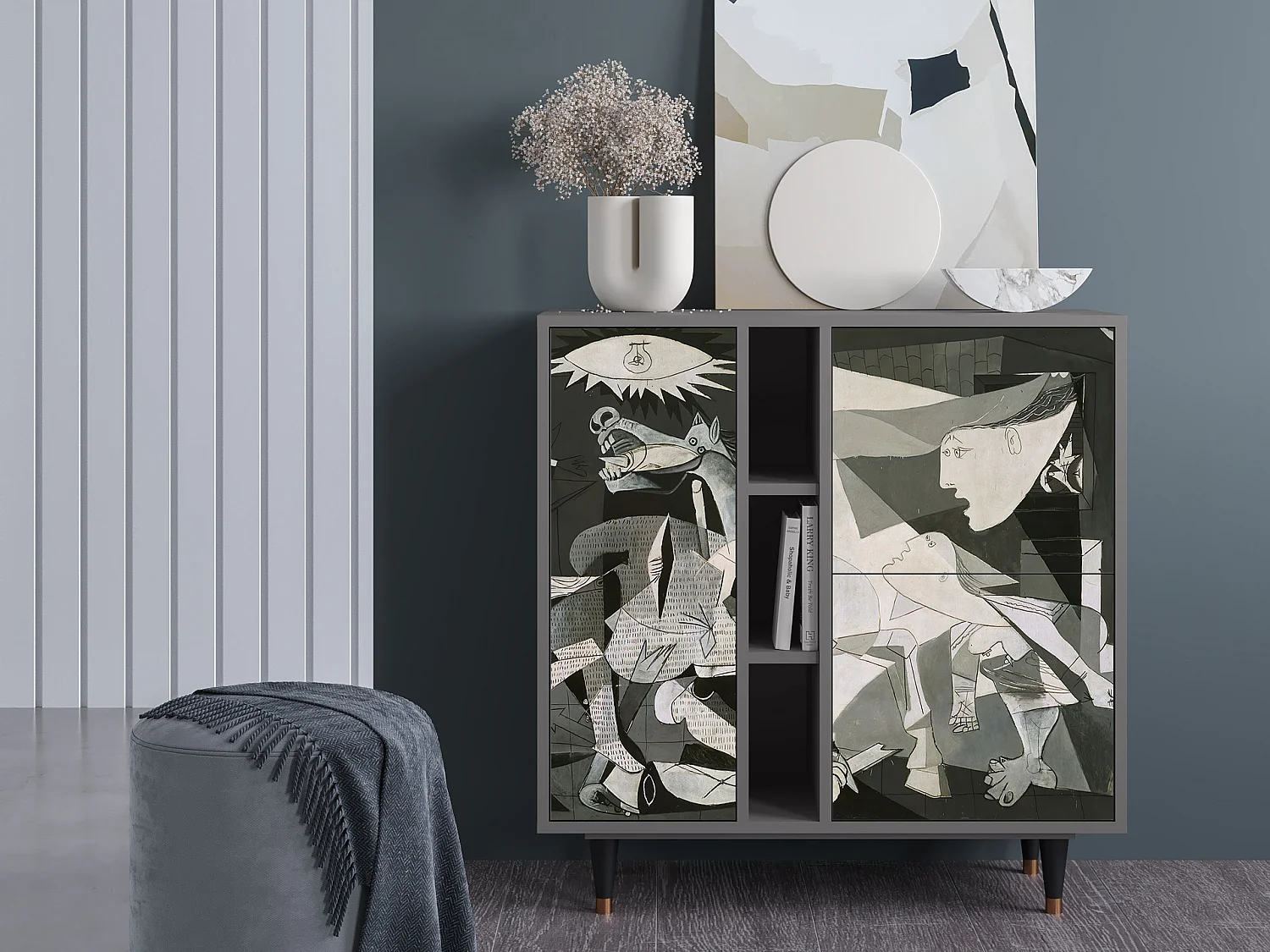 Kredens - 94х96х41 cm - BS5 - Guernica by Picasso, Szary