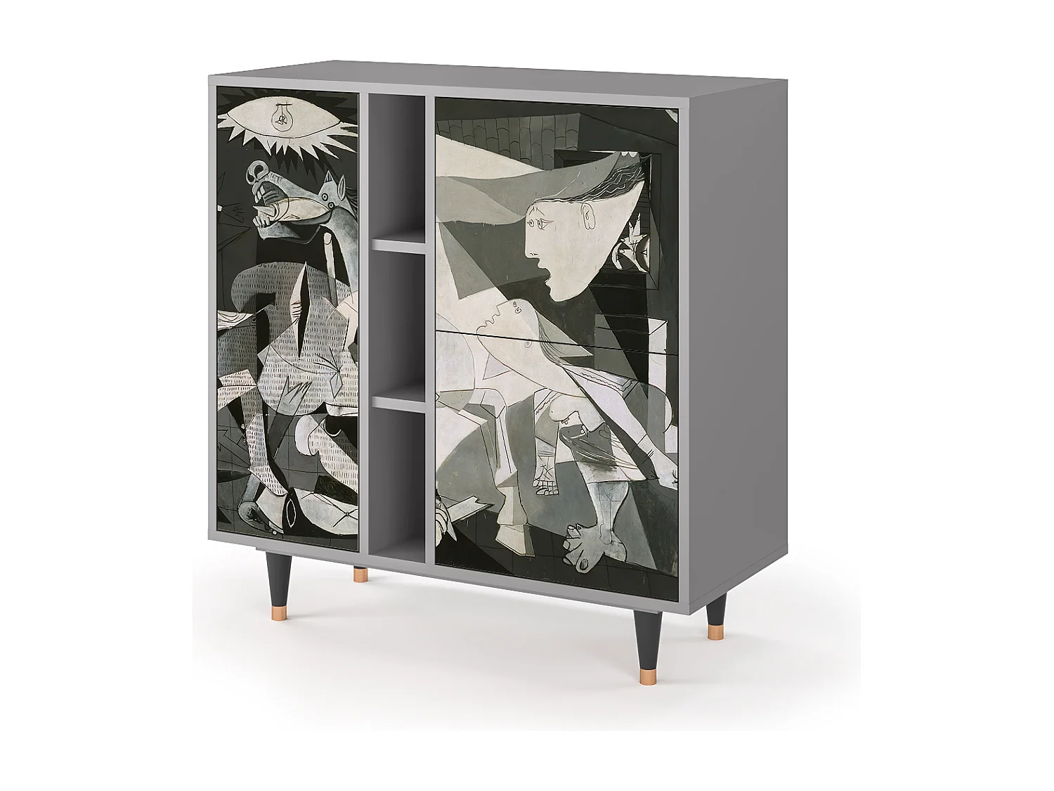 Kredens - 94х96х41 cm - BS5 - Guernica by Picasso, Szary