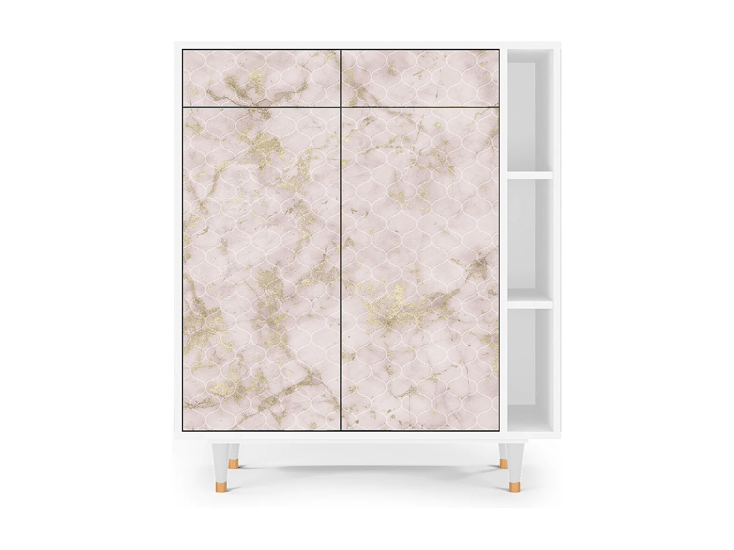 Dressoir - 96х110х41 cm - BS6 - Dirty Roses, Wit