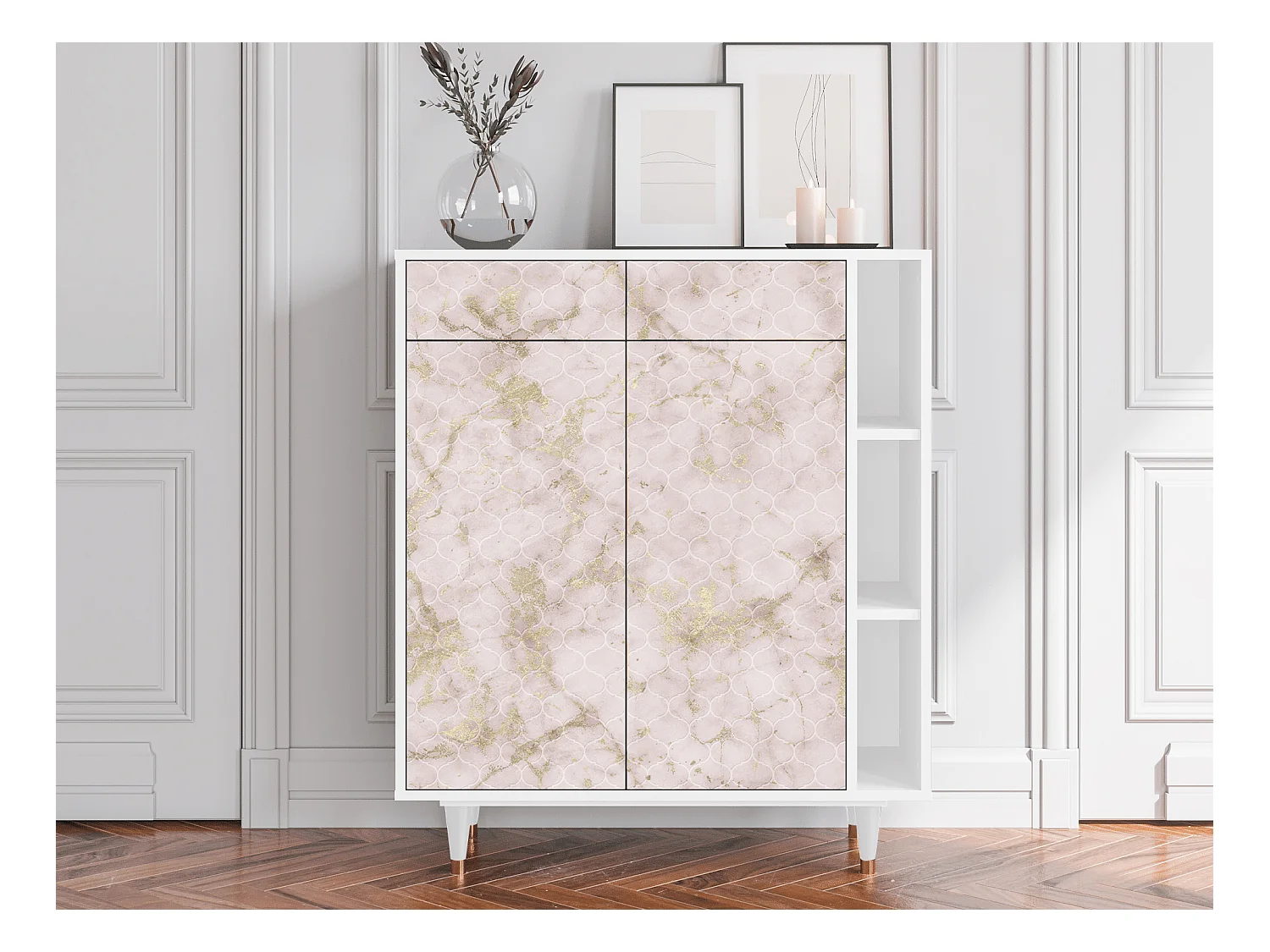 Buffet - 96х110х41 cm - BS6 - Dirty Roses, Blanc
