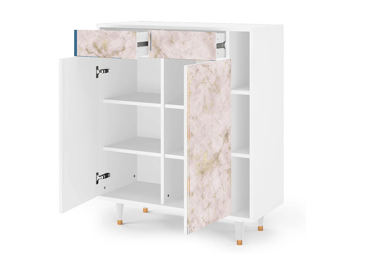 Credenza - 96х110х41 cm - BS6 - Dirty Roses, Bianco