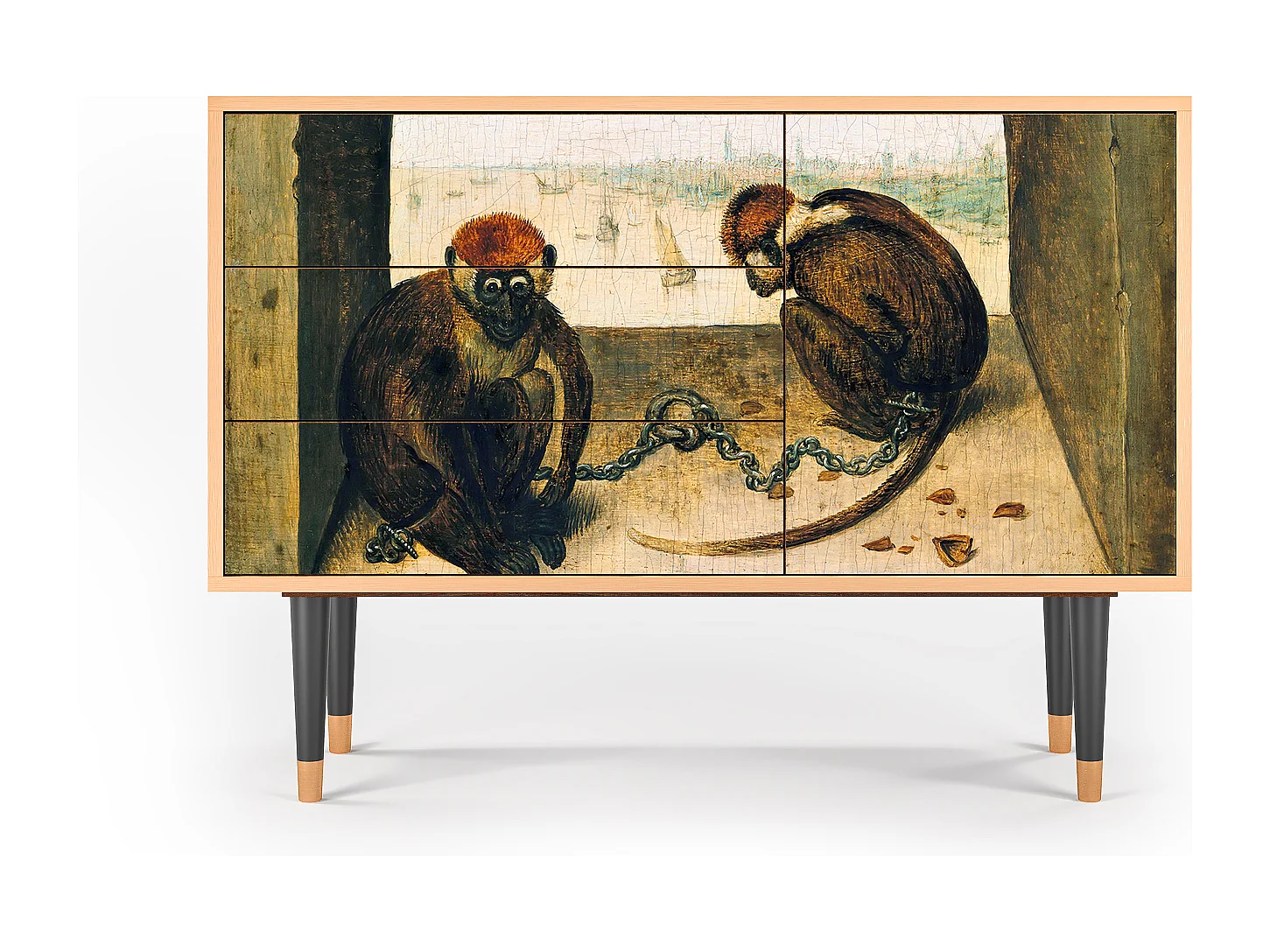 Kredens - 115х84х41 cm - S3 - Two Monkeys, Orzech