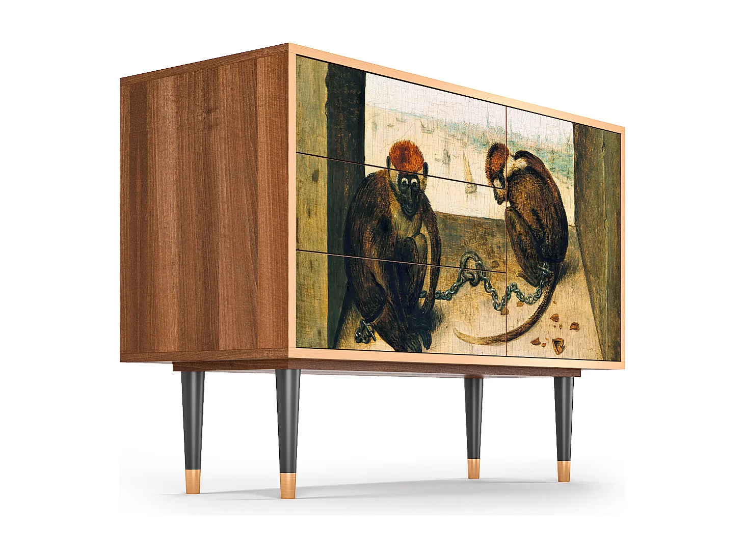 Kredens - 115х84х41 cm - S3 - Two Monkeys, Orzech