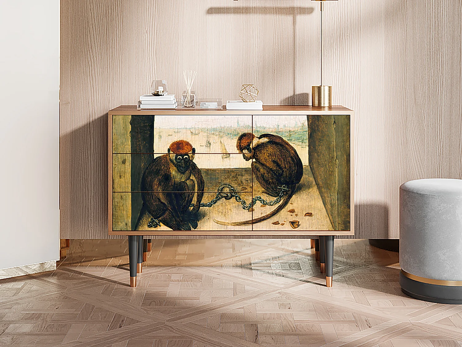 Buffet - 115х84х41 cm - S3 - Two Monkeys, Noyer