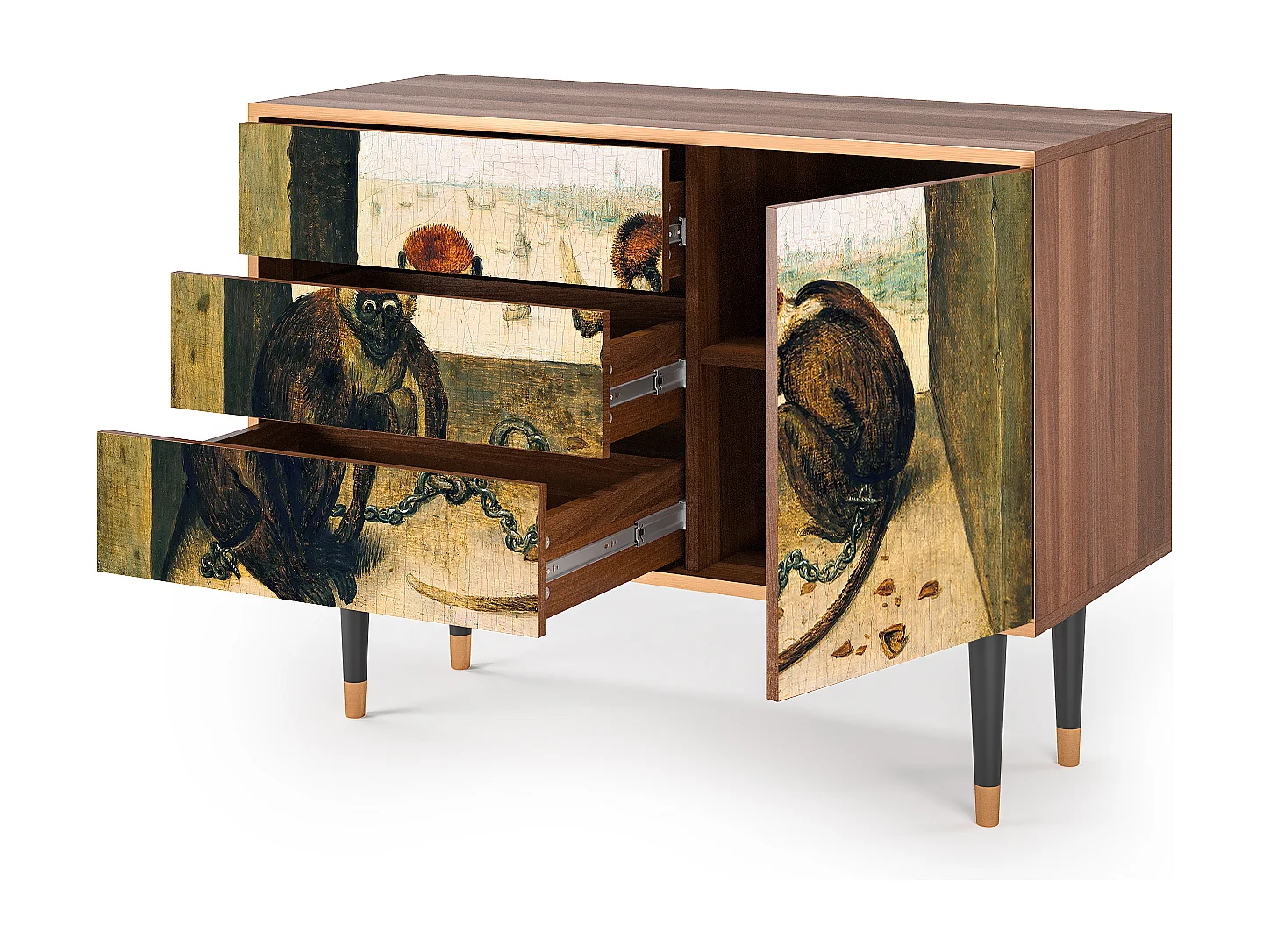 Buffet - 115х84х41 cm - S3 - Two Monkeys, Noyer