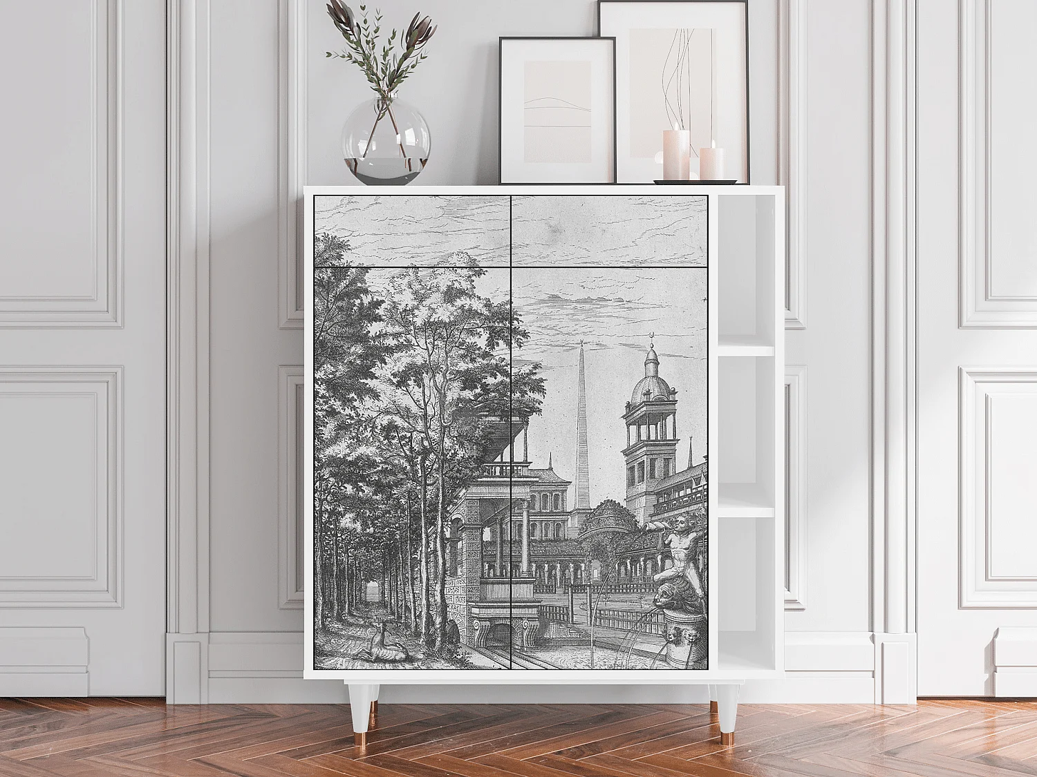 Buffet - 96х110х41 cm - BS6 - View of the Piazza, Blanc