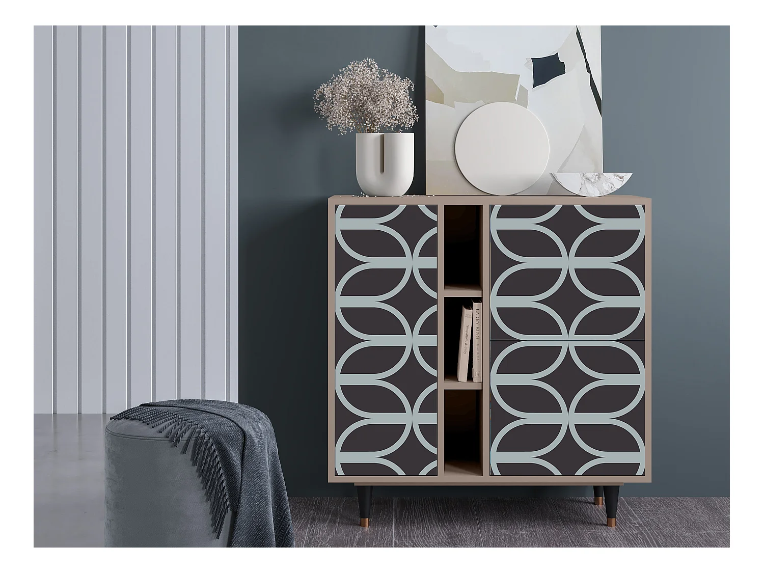 Buffet - 94х96х41 cm - BS5 - Braided Blue, Latte