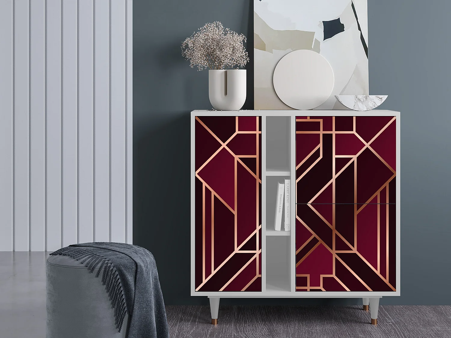 Kredens - 94х96х41 cm - BS5 - Burgundy Jewelery, Biały