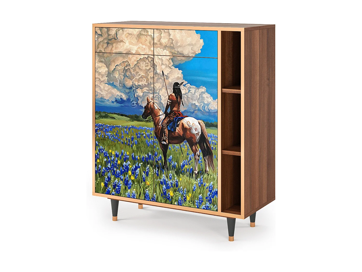 Dressoir - 96х110х41 cm - BS6 - Thunderheads by Dean, Walnoot