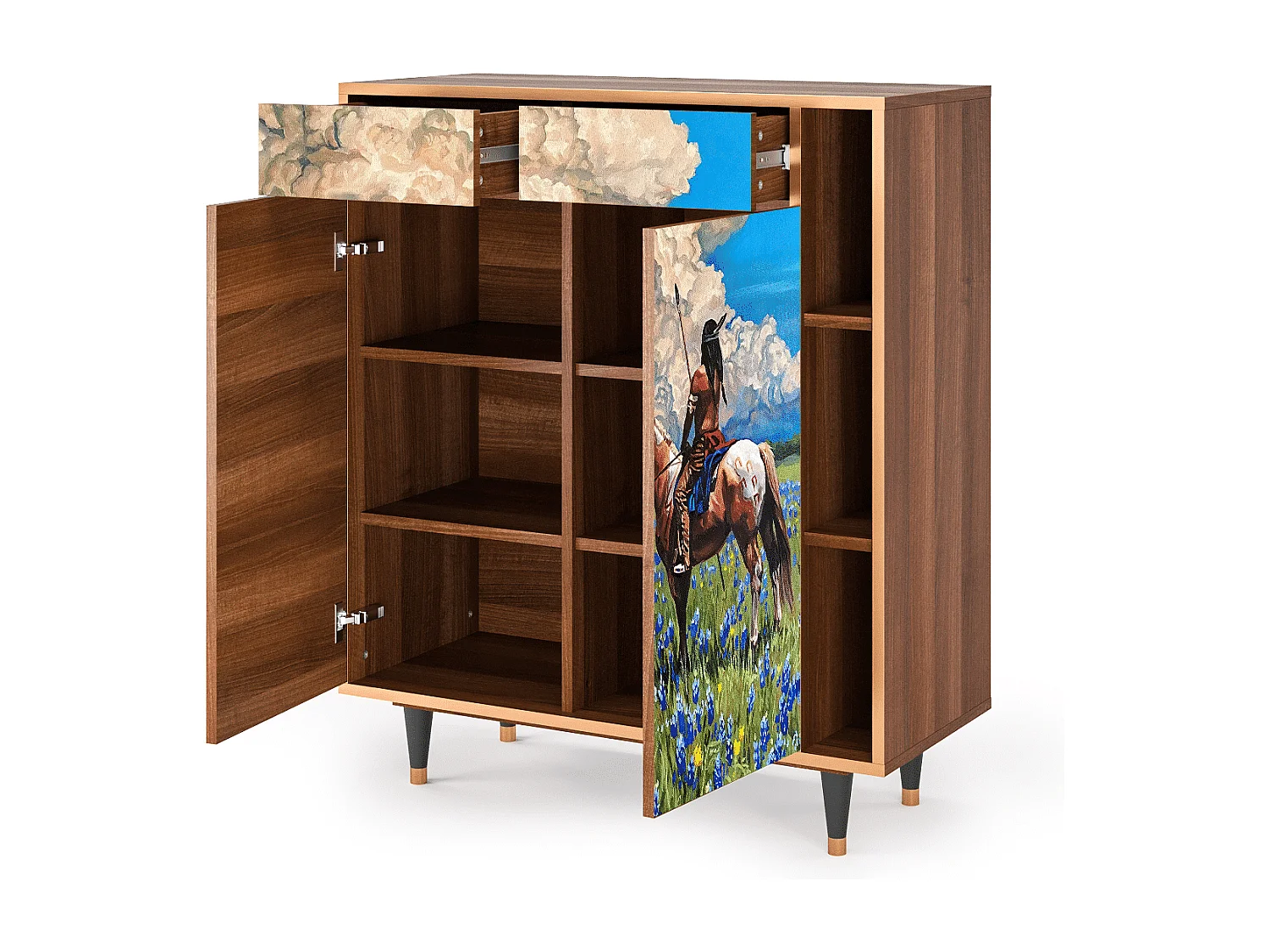 Dressoir - 96х110х41 cm - BS6 - Thunderheads by Dean, Walnoot