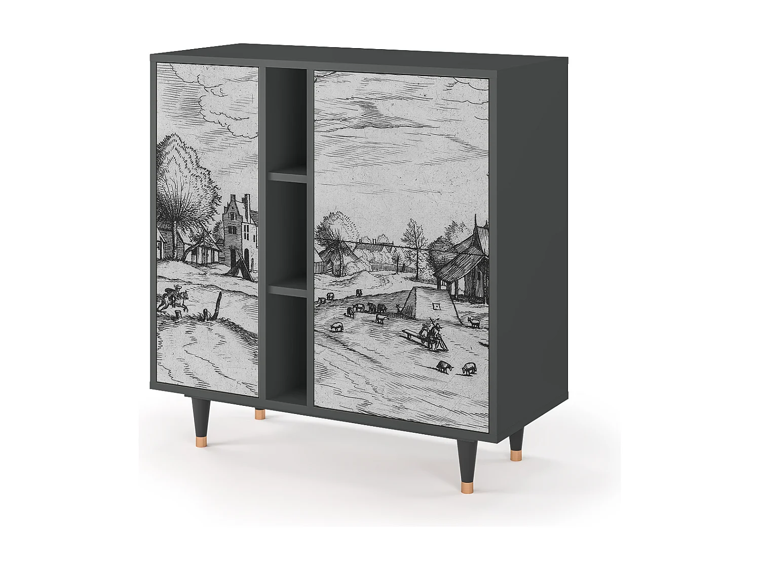 Dressoir - 94х96х41 cm - BS5 - Country Village, Antraciet