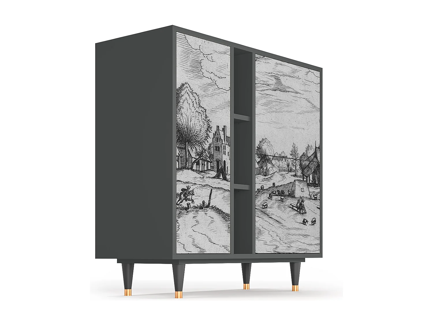 Dressoir - 94х96х41 cm - BS5 - Country Village, Antraciet