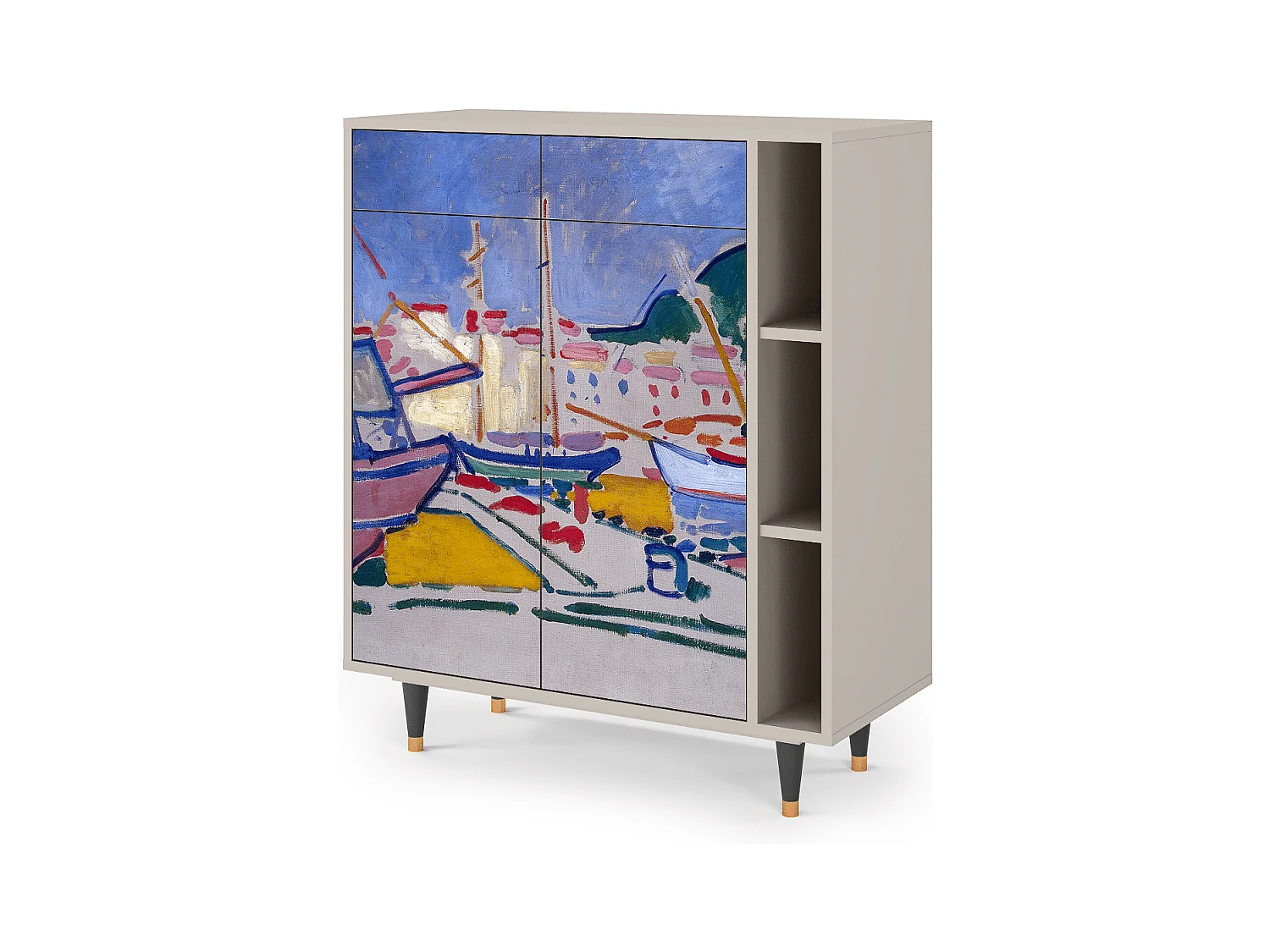 Kredens - 96х110х41 cm - BS6 - The Port of Collioure , Piaskowy