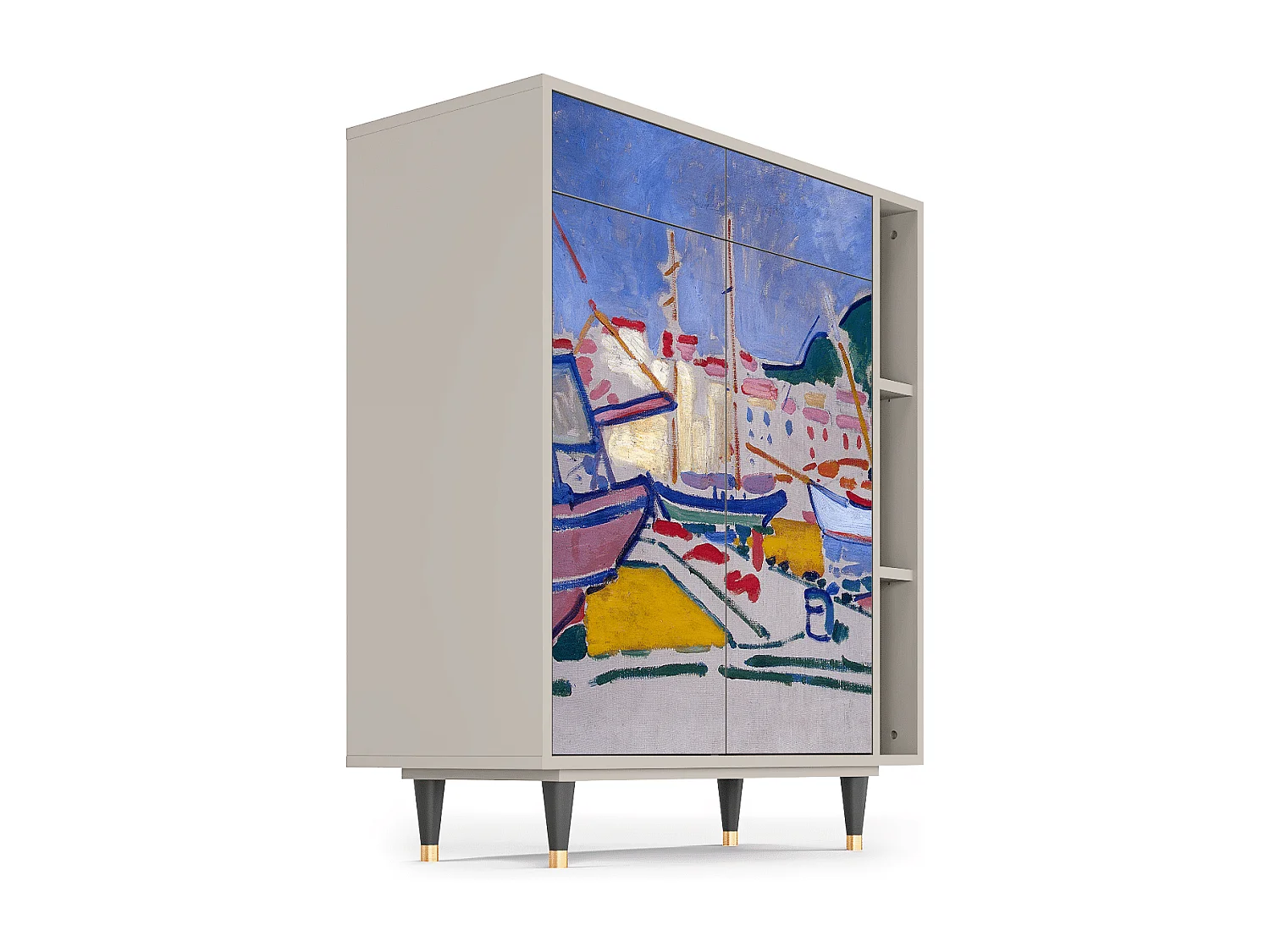 Kredens - 96х110х41 cm - BS6 - The Port of Collioure , Piaskowy