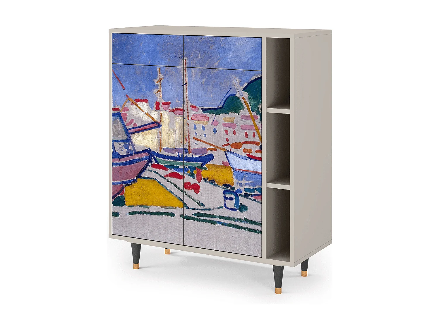 Kredens - 96х110х41 cm - BS6 - The Port of Collioure , Piaskowy