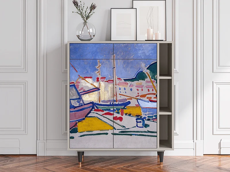 Kredens - 96х110х41 cm - BS6 - The Port of Collioure , Piaskowy