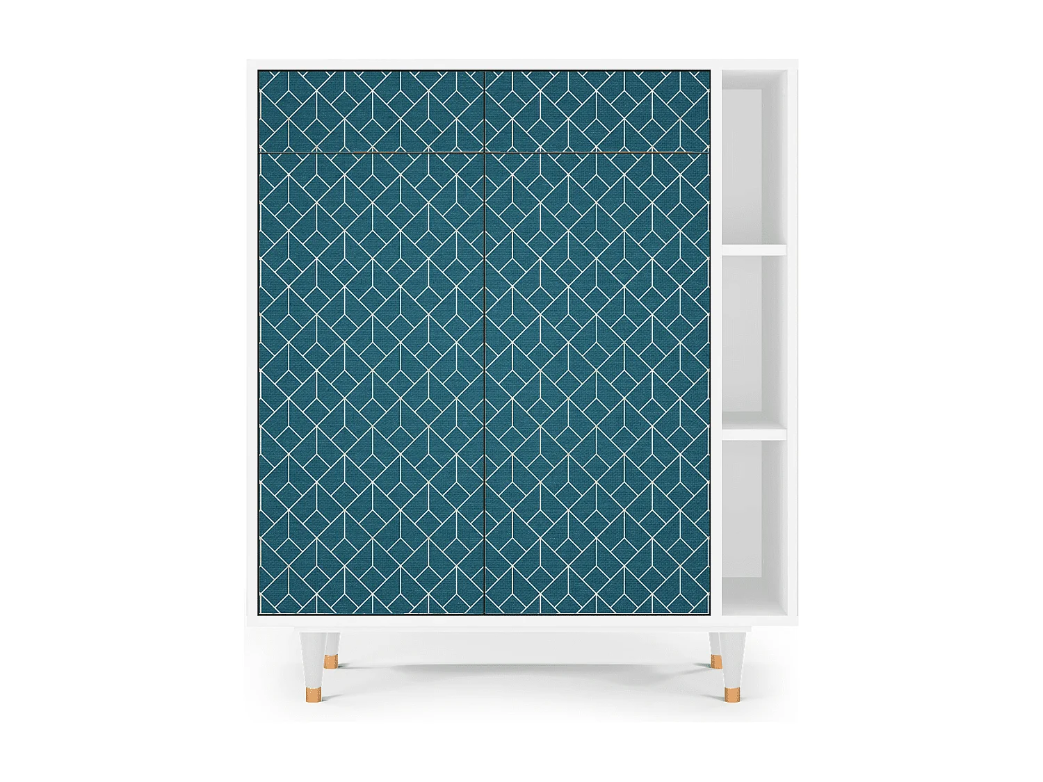 Aparador - 96х110х41 cm - BS6 - Turquoise Geometry, Blanco
