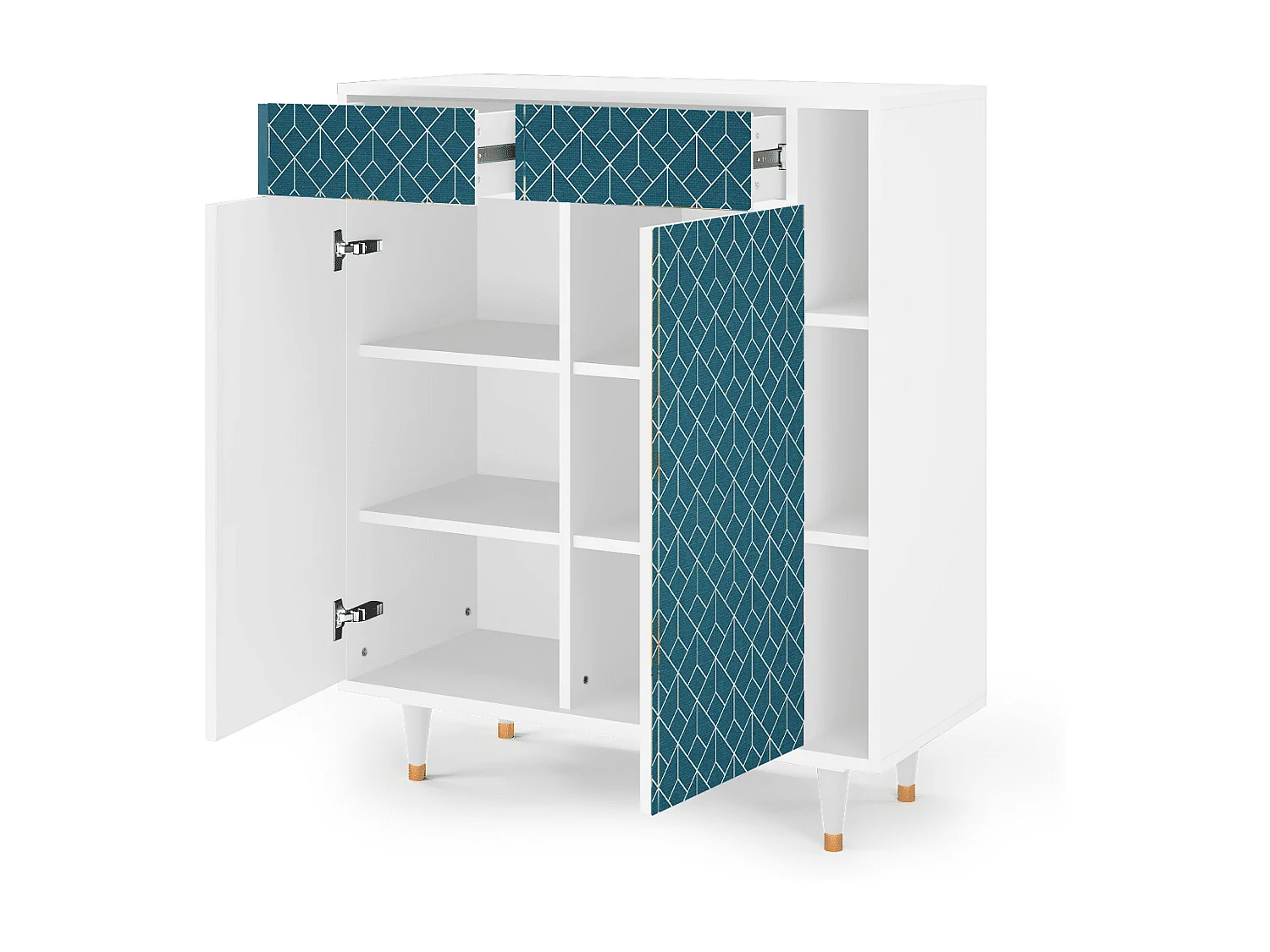 Aparador - 96х110х41 cm - BS6 - Turquoise Geometry, Blanco