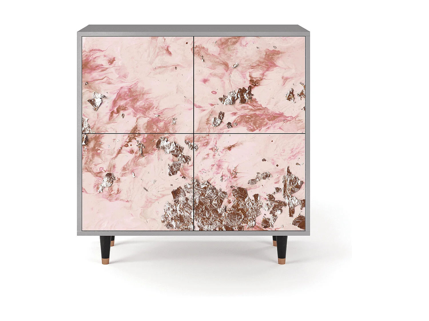 Kredens - 94x96x48 cm - BS3 - Cotton Candy, Szary