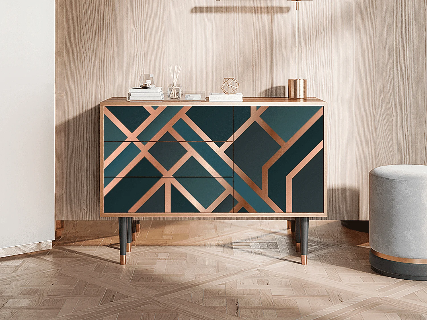 Aparador - 115х84х41 cm - S3 - Bronze Crossroad, Nogueira